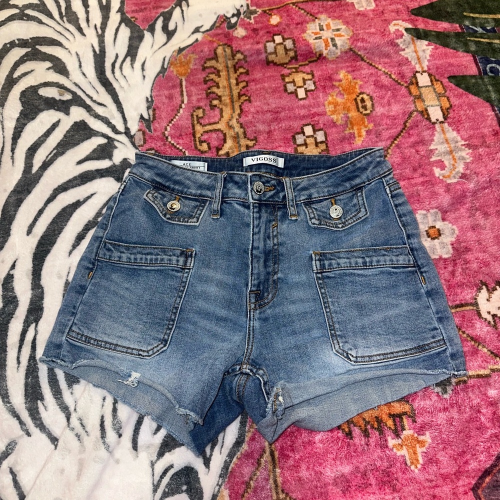 High waisted denim shorts